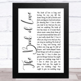 Peter Gabriel The Book of Love White Script Song Lyric Music Art Print
