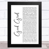 Bastille Good Grief White Script Song Lyric Music Art Print