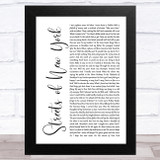 Ryan McMullan Streets of New York White Script Song Lyric Music Art Print