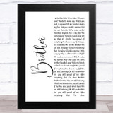 SAUL Brother White Script Song Lyric Music Art Print
