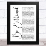 Bethel Music Be Enthroned White Script Song Lyric Music Art Print