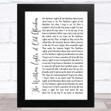 The Alexander Brothers The Northern Lights of Old Aberdeen White Script Song Lyric Music Art Print