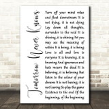 The Beatles Tomorrow Never Knows White Script Song Lyric Music Art Print