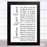 The Beatles Tomorrow Never Knows White Script Song Lyric Music Art Print