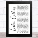 The Clash London Calling White Script Song Lyric Music Art Print