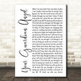 The Red Jumpsuit Apparatus Your Guardian Angel White Script Song Lyric Music Art Print