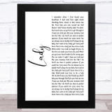 Brett Young Lady White Script Song Lyric Music Art Print