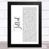 Christine and the Queens Tilted White Script Song Lyric Music Art Print