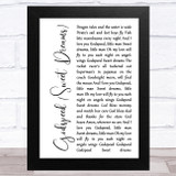 Dixie Chicks Godspeed (Sweet Dreams) White Script Song Lyric Music Art Print
