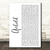 Enter Shikari Airfield White Script Song Lyric Music Art Print