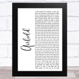 Enter Shikari Airfield White Script Song Lyric Music Art Print