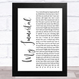 Evanescence My Immortal White Script Song Lyric Music Art Print