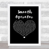 Sade Smooth Operator Black Heart Song Lyric Wall Art Print