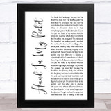 Alanis Morissette Hand In My Pocket White Script Song Lyric Music Art Print