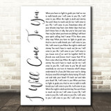 Hanson I Will Come To You White Script Song Lyric Music Art Print