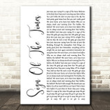 Harry Styles Sign Of The Times White Script Song Lyric Music Art Print