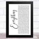 Jaden Smith Everything White Script Song Lyric Music Art Print