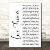 Kane Brown Live Forever White Script Song Lyric Music Art Print