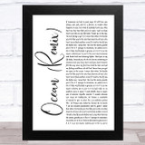 KAROL G & Jessie Reyez Ocean (Remix) White Script Song Lyric Music Art Print