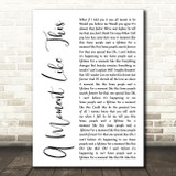 Kelly Clarkson A Moment Like This White Script Song Lyric Music Art Print