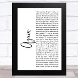 Lenny Kravitz Again White Script Song Lyric Music Art Print