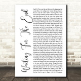 Linkin Park Waiting For The End White Script Song Lyric Music Art Print