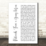 Manic Street Preachers Postcards From a Young Man White Script Song Lyric Music Art Print