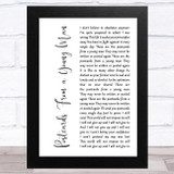 Manic Street Preachers Postcards From a Young Man White Script Song Lyric Music Art Print