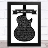 Guns N' Roses Paradise City Black & White Guitar Song Lyric Art Print