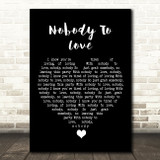 Sigma Nobody To Love Black Heart Song Lyric Wall Art Print