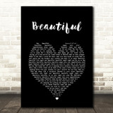 Bazzi Beautiful Black Heart Song Lyric Wall Art Print