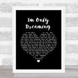 Small Faces I'm Only Dreaming Black Heart Song Lyric Wall Art Print