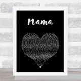Spice Girls Mama Black Heart Song Lyric Wall Art Print
