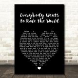 Tears for Fears Everybody Wants to Rule the World Black Heart Song Lyric Art Print