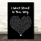 Stray Cats I Won't Stand In Your Way Black Heart Song Lyric Wall Art Print
