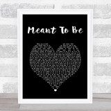Bebe Rexha Meant To Be Black Heart Song Lyric Wall Art Print