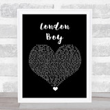 Taylor Swift London Boy Black Heart Song Lyric Wall Art Print