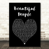 Ed Sheeran Beautiful People Black Heart Song Lyric Art Print