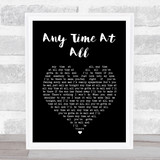 The Beatles Any Time At All Black Heart Song Lyric Wall Art Print