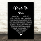 JLS Close To You Black Heart Song Lyric Art Print