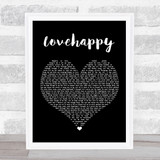 The Carters LOVEHAPPY Black Heart Song Lyric Wall Art Print