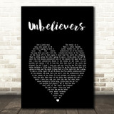 Vampire Weekend Unbelievers Black Heart Song Lyric Art Print