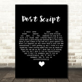 Typhoon Post Script Black Heart Song Lyric Art Print