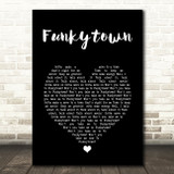 Lipps Inc. Funkytown Black Heart Song Lyric Art Print