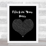 The Hunna Flickin' Your Hair Black Heart Song Lyric Wall Art Print