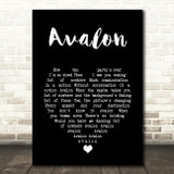 Roxy Music Avalon Black Heart Song Lyric Art Print