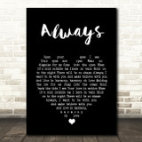Erasure Always Black Heart Song Lyric Art Print