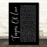 Crowded House Fingers Of Love Black Script Song Lyric Art Print