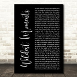 Jessie Ware Wildest Moments Black Script Song Lyric Art Print