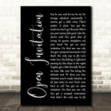 Santana Open Invitation Black Script Song Lyric Art Print
